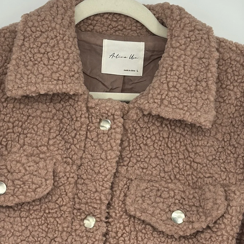 Active USA Faux Fur Sherpa Jacket Teddy Coat Women’s (Multiple Sizes) NWT
